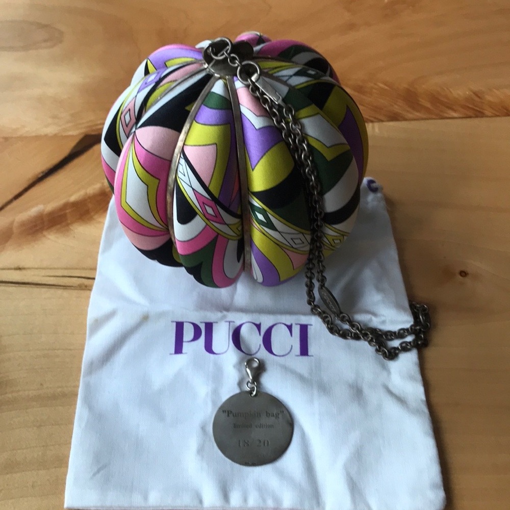 Emilio Pucci Multicolor Pink Yellow Purple Pumpkin Mini Bag